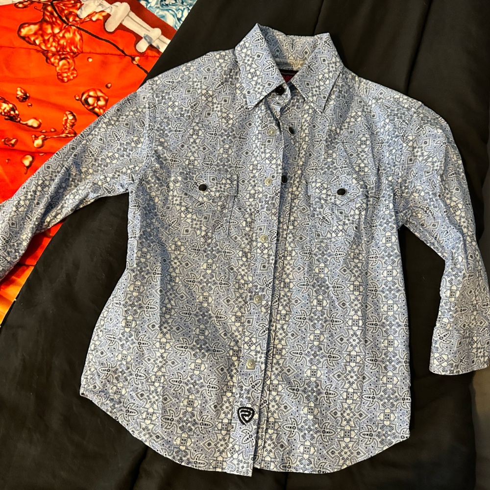 Boy's Blue Patterned Shirt